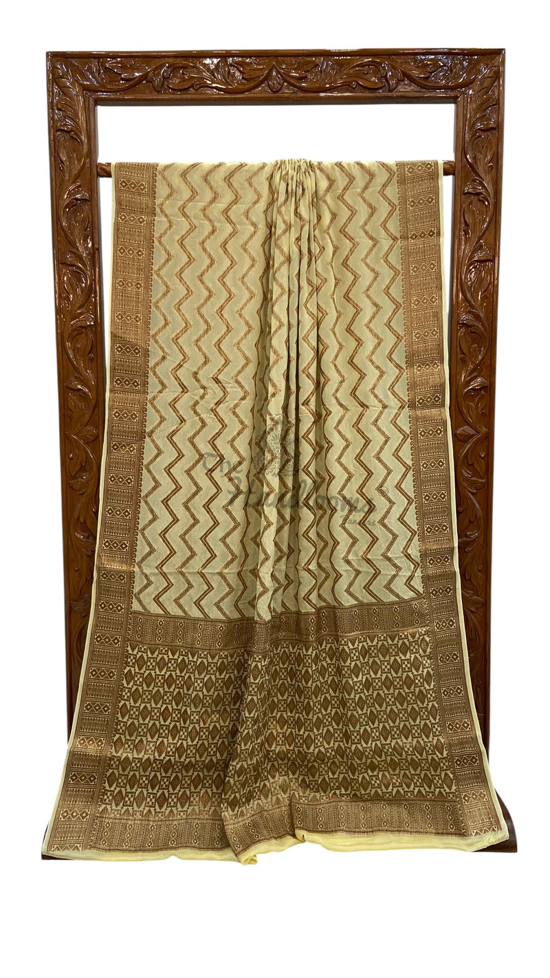 Pure Chiffon Khaddi Banarasi Saree - The Handlooms