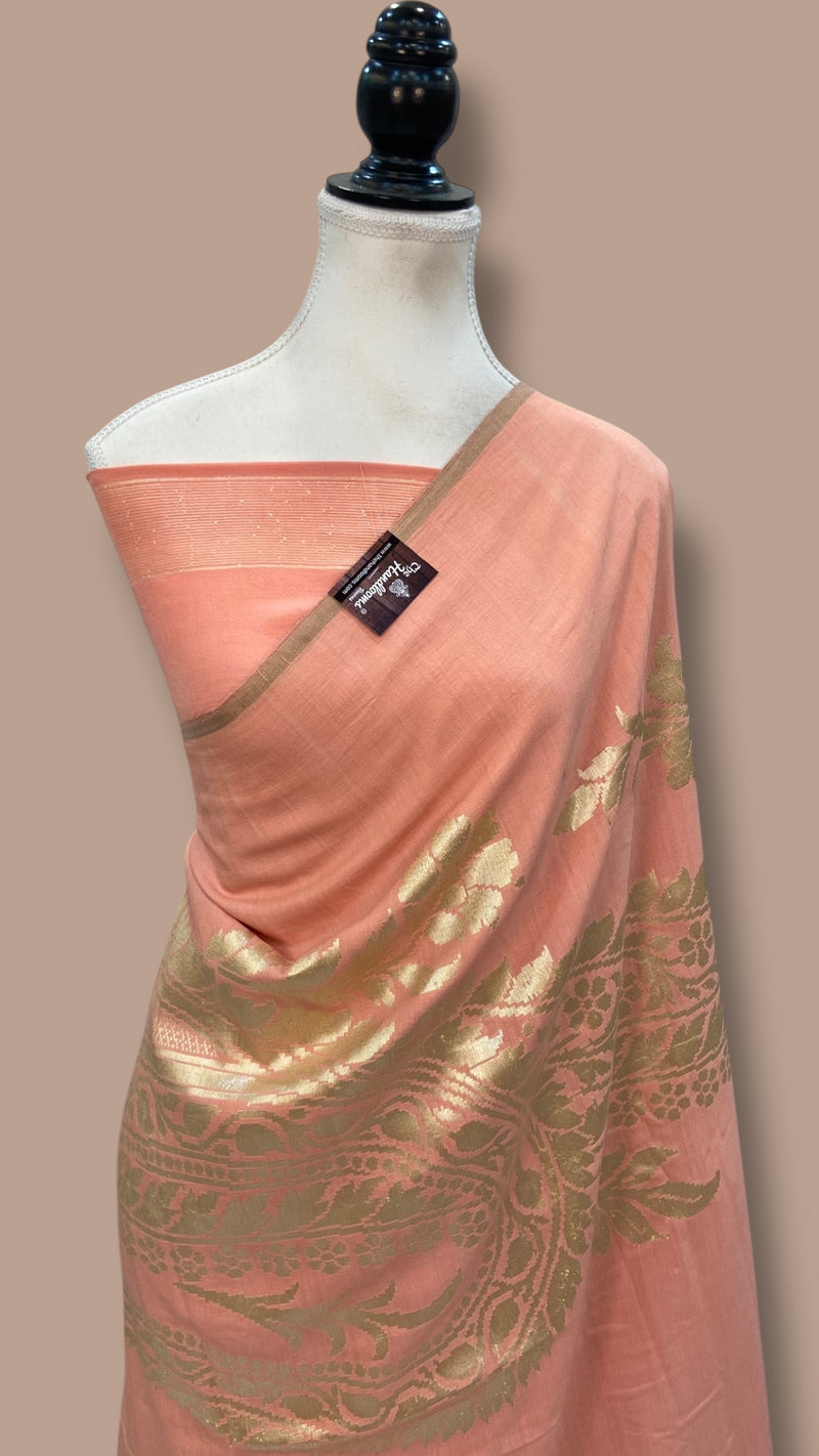 Moonga Georgette Handloom Banarasi Saree - The Handlooms