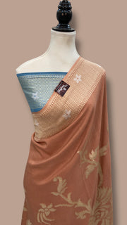 Moonga Georgette Handloom Banarasi Saree - The Handlooms