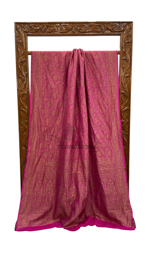 Pure Khaddi Crepe Georgette Banarasi Handloom Saree-Brocade - The Handlooms