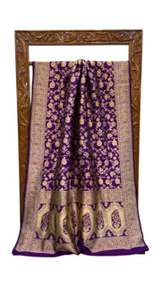Pure Katan Silk Banarasi Handloom Saree - All over Jaal work With Meenakari - The Handlooms