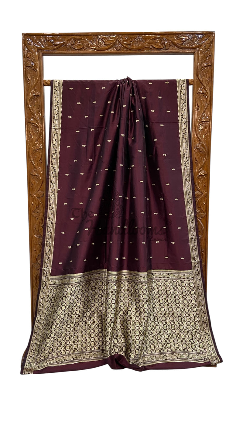 Pure Katan Silk Reshmi Zari Banarasi Handloom Saree - The Handlooms