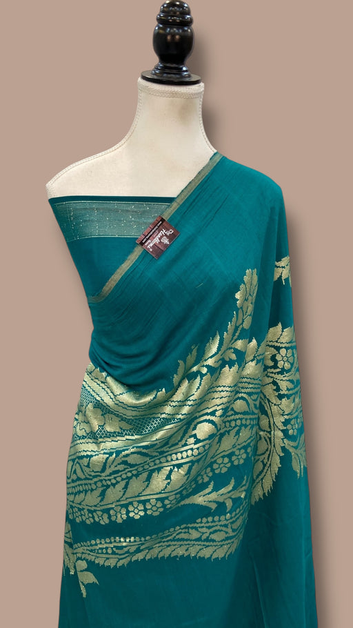 Moonga Georgette Handloom Banarasi Saree - The Handlooms