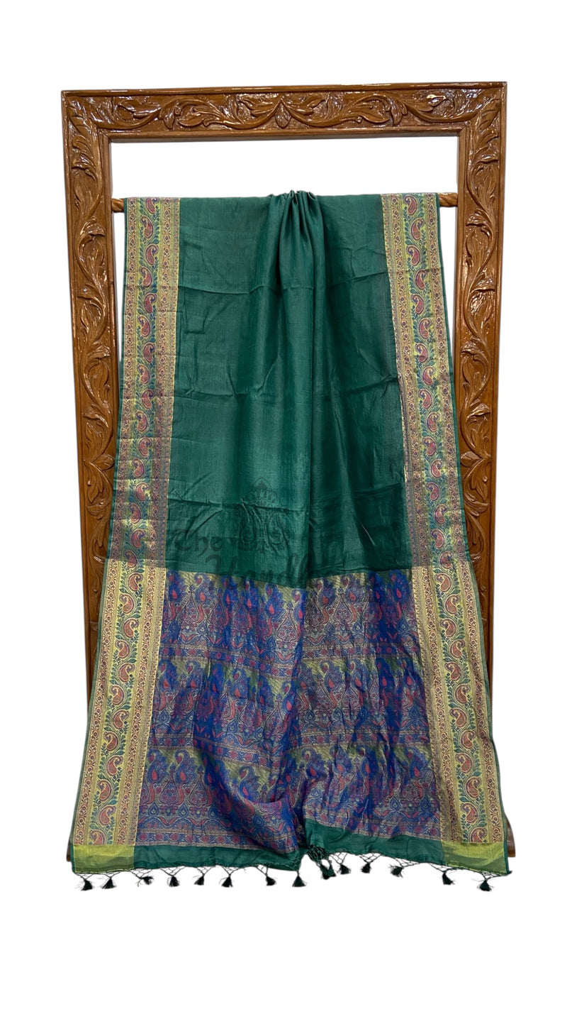 Pure Tussar Silk Handloom Banarasi Saree - The Handlooms