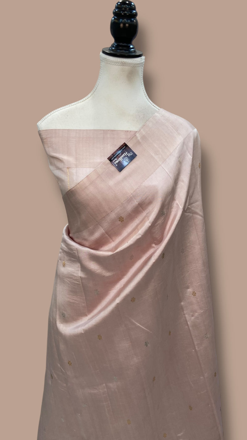 Pure Katan Silk Banarasi Handloom Saree - All over Kadua motifs - The Handlooms
