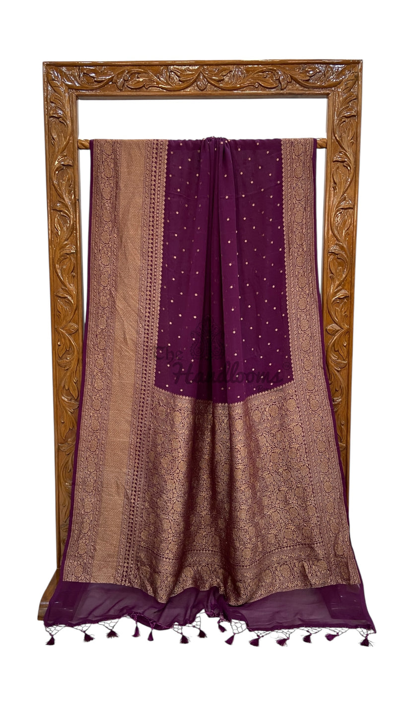 Pure Khaddi Georgette Handloom Banarasi Saree - The Handlooms