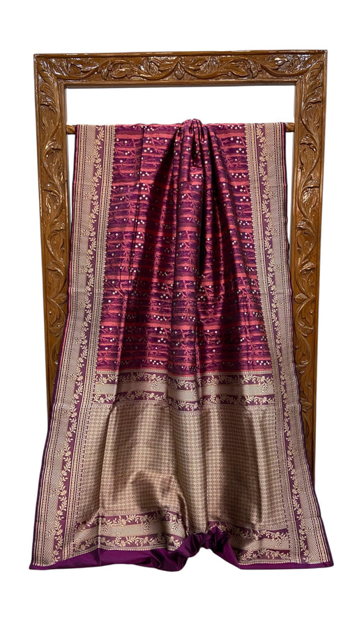 Midnight Forest Pure Katan Silk Banarasi Handloom Saree - All Over Jaal Work - The Handlooms