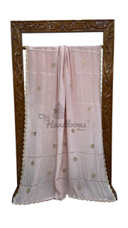 Pure Silk Handloom Banarasi Saree with Handwork Lace - The Handlooms