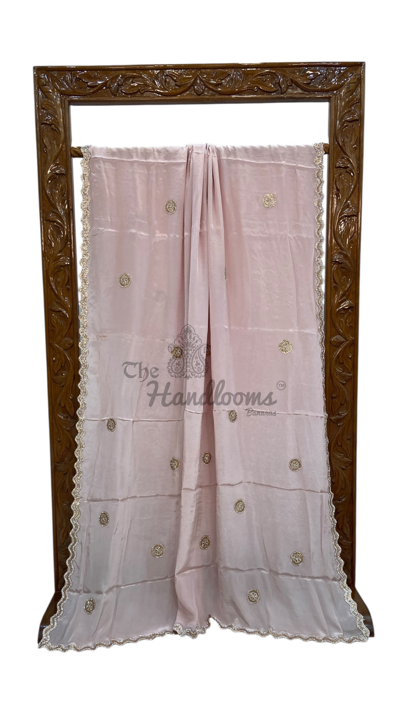 Pure Silk Handloom Banarasi Saree with Handwork Lace - The Handlooms