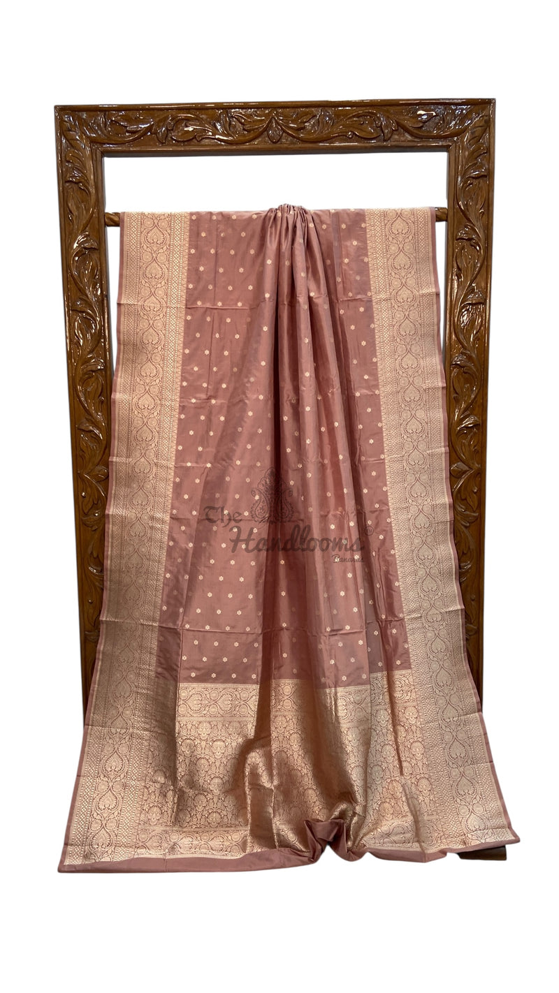 Pure Katan Silk Banarasi Handloom Saree - All Over Motifs - The Handlooms