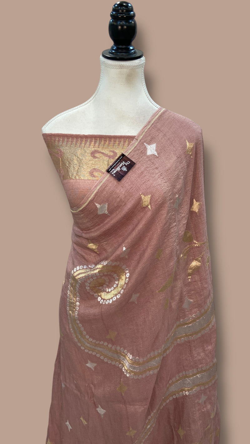 Moonga Georgette Handloom Banarasi Saree - The Handlooms