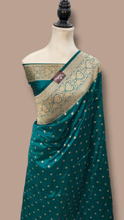 Pure Katan Silk Banarasi Handloom Saree - All Over Motifs - The Handlooms
