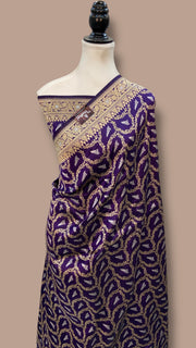Pure Katan Silk Banarasi Handloom Saree - All over Jaal work With Meenakari - The Handlooms