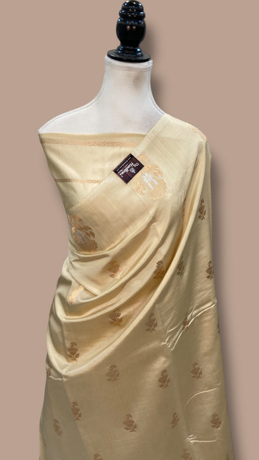 Pure Katan Silk Banarasi Handloom Saree - All over Kadua Motifs - The Handlooms