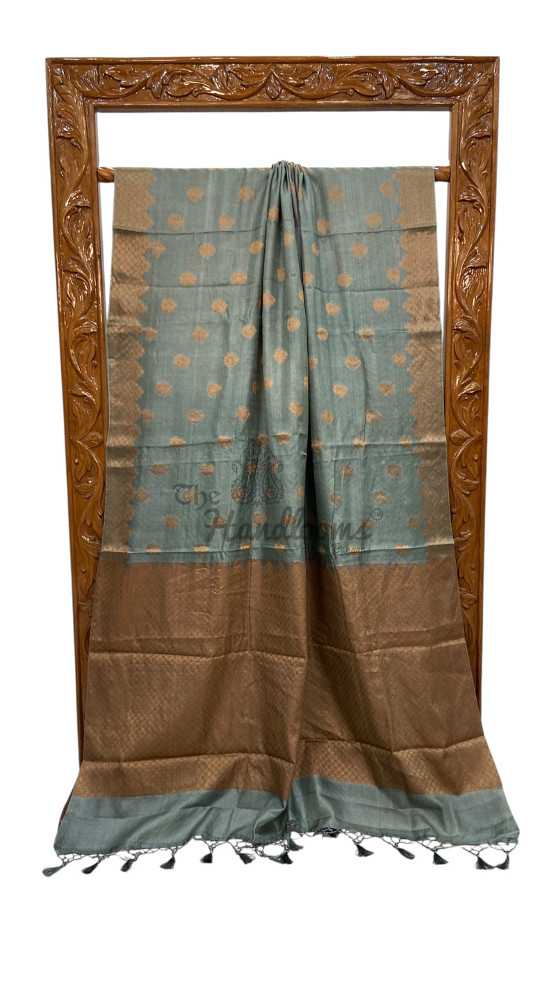 Pure Tussar Silk Handloom Banarasi Saree - The Handlooms