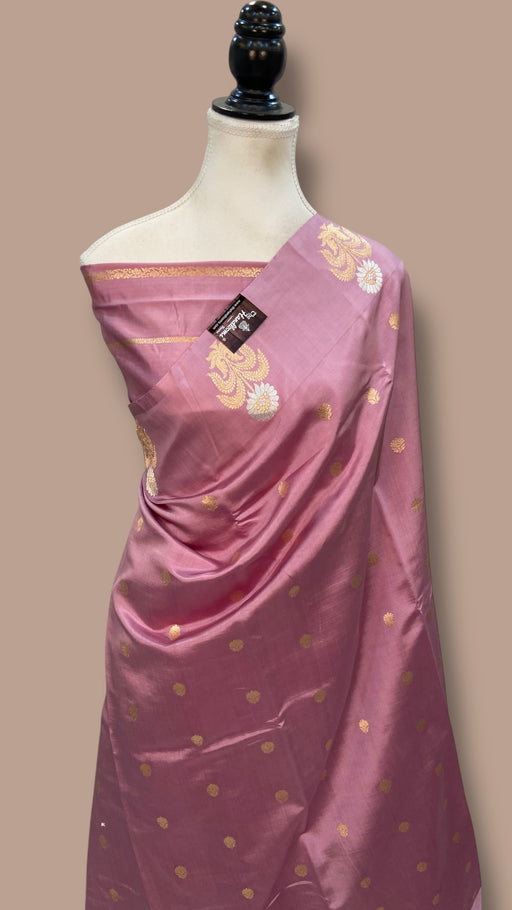 Pure Katan Silk Banarasi Handloom Saree - All Over Kadua Motifs - The Handlooms
