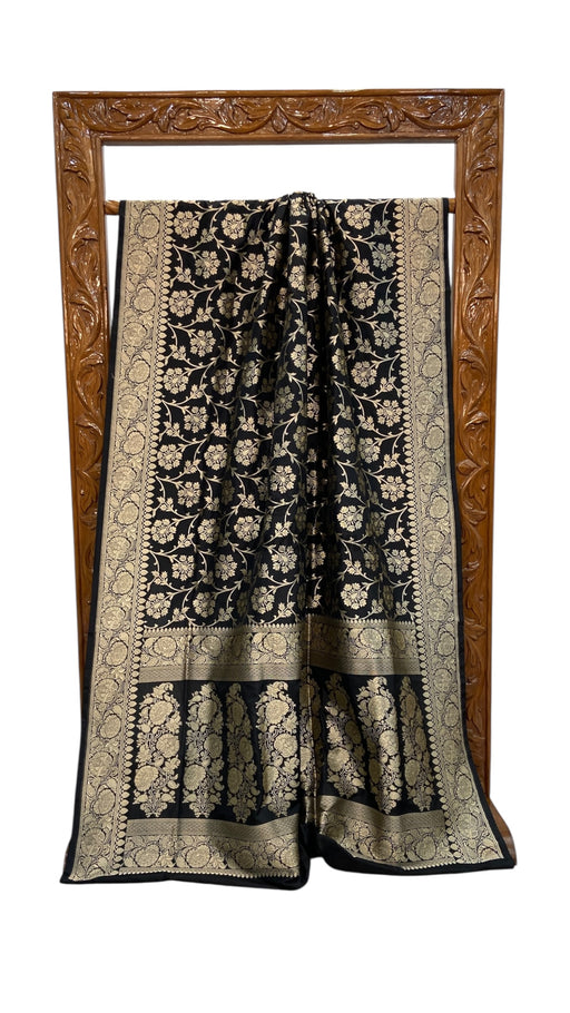Pure Katan Silk Banarasi Handloom Saree - All Over Jaal Work - The Handlooms