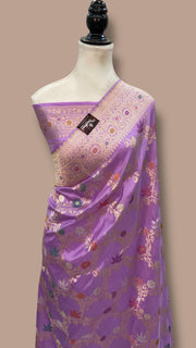 Ektara Pure Katan Silk Banarasi Handloom Saree - All Over Kadiyal Jaal Work - The Handlooms