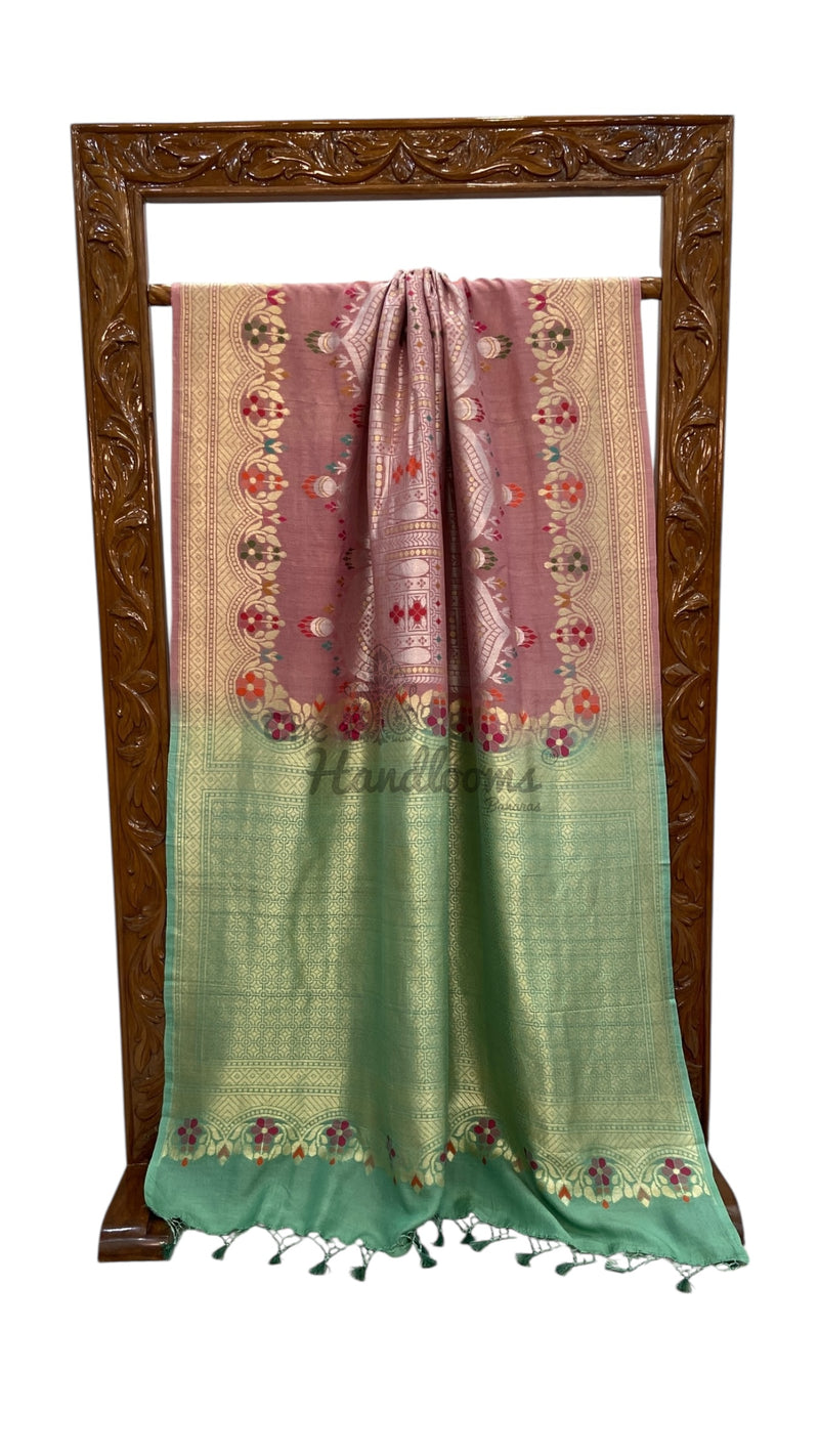 Tussar Georgette Handloom Banarasi Saree - The Handlooms