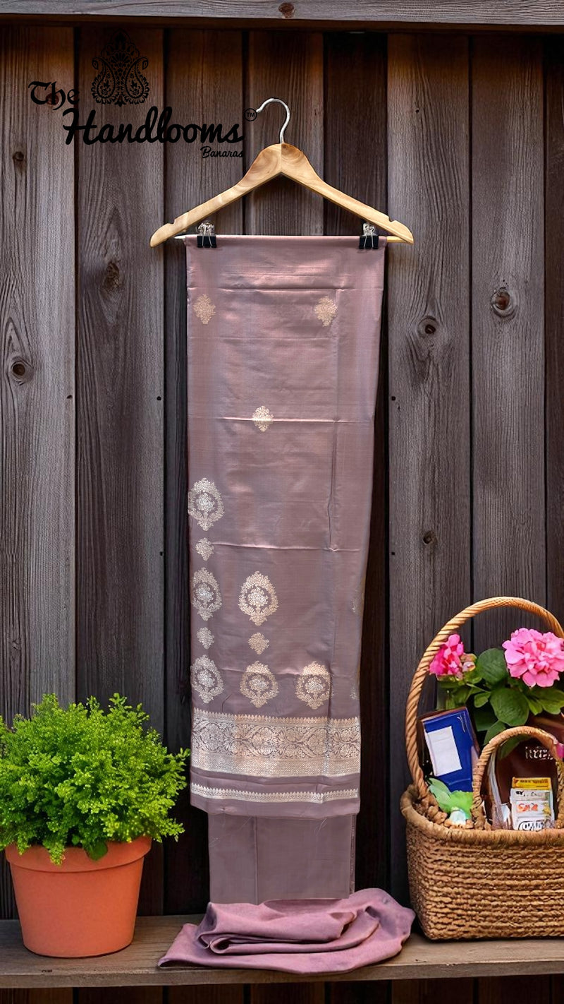 Pure Katan Silk Handlooms Banarasi Dress material - The Handlooms