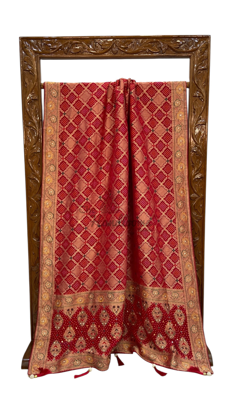 Georgette Banarasi Saree With Handwork - The Handlooms