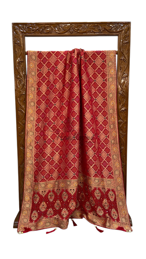 Georgette Banarasi Saree With Handwork - The Handlooms