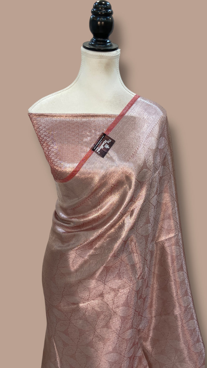 Pure Kora Tissue Tanchui Handloom Banarasi Saree - The Handlooms