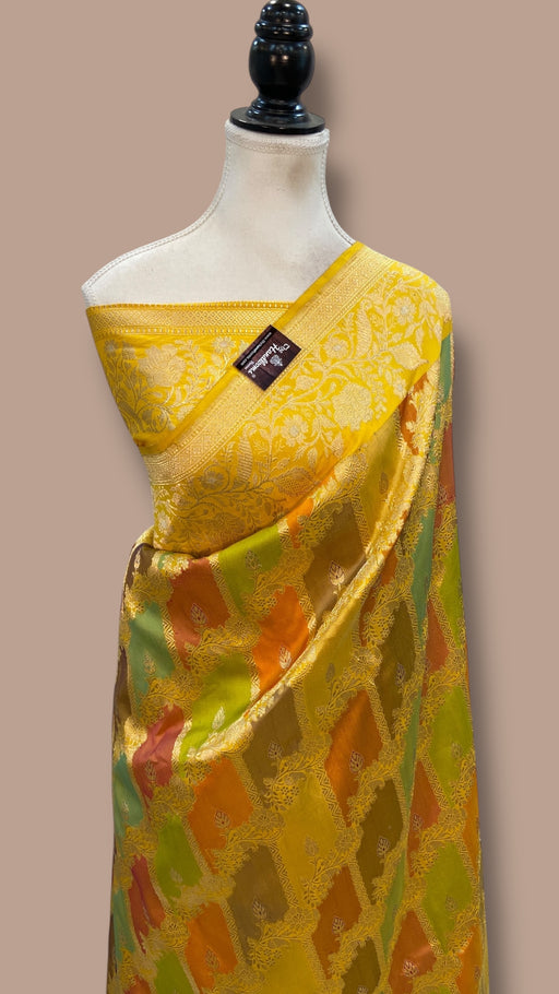 Ektara Pure Katan Silk Banarasi Handloom Saree - All Over Kadiyal Jaal Work - The Handlooms