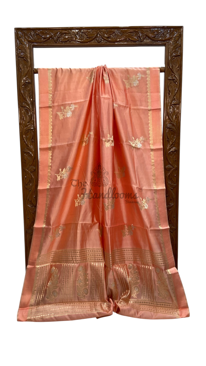 Pure Mango Silk Banarasi Handlokom Saree - The Handlooms