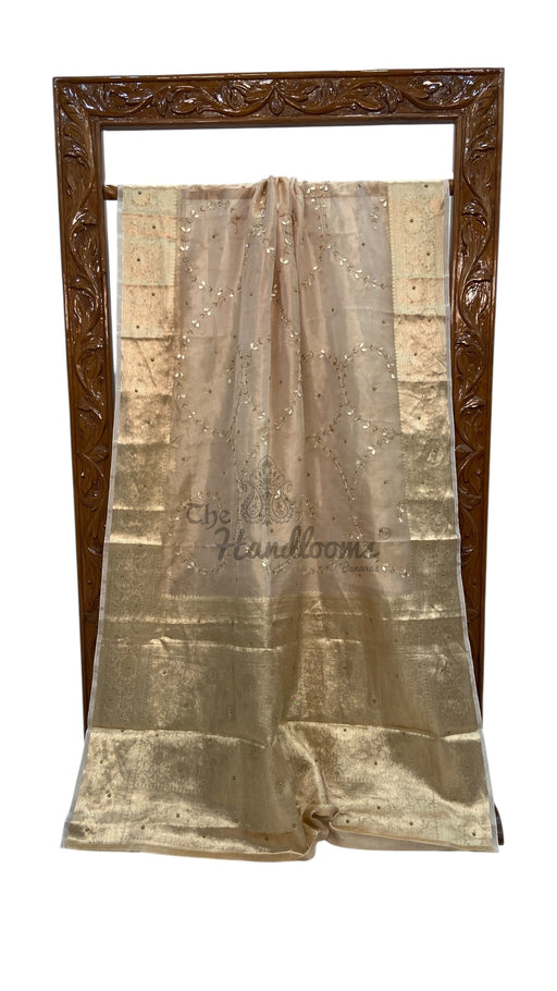 Pure Kora Tissue Handloom Banarasi Saree - Handwork - The Handlooms
