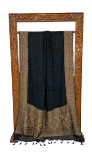 Khaddi Georgette Handloom Banarasi Saree with Handwork: Gota Patti, Zardozi, Diamond Chain, Katdana, and Abla Detailing - The Handlooms