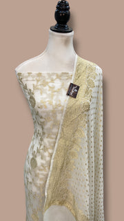 Khaddi Georgette Banarasi Dress material Water Zari - The Handlooms