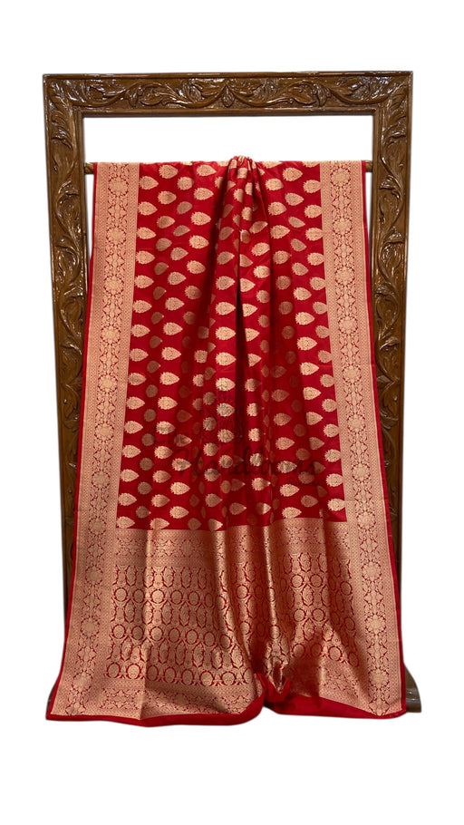Pure Katan Silk Banarasi Handloom Saree - All Over Jaal Work - The Handlooms