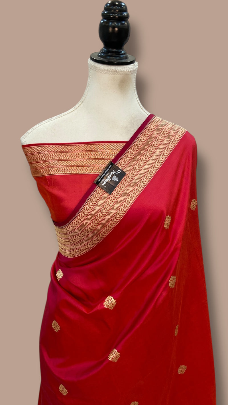 Pure Katan Silk Banarasi Handloom Saree - All Over Kadua Motifs