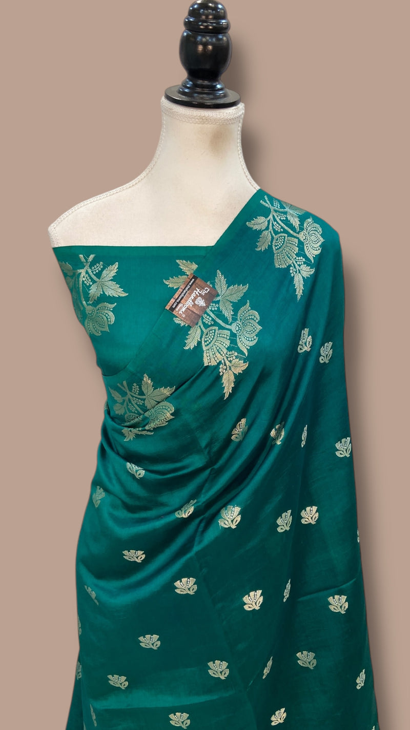 Pure Mango Silk Banarasi Handlokom Saree