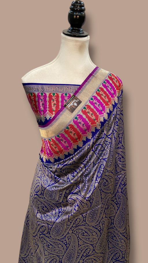 Pure Katan Silk Banarasi Handloom Saree - Tanchui Brocade With Meenakari - The Handlooms