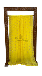Pure Georgette Handloom Banarasi Saree with Siroski Stone Work - The Handlooms