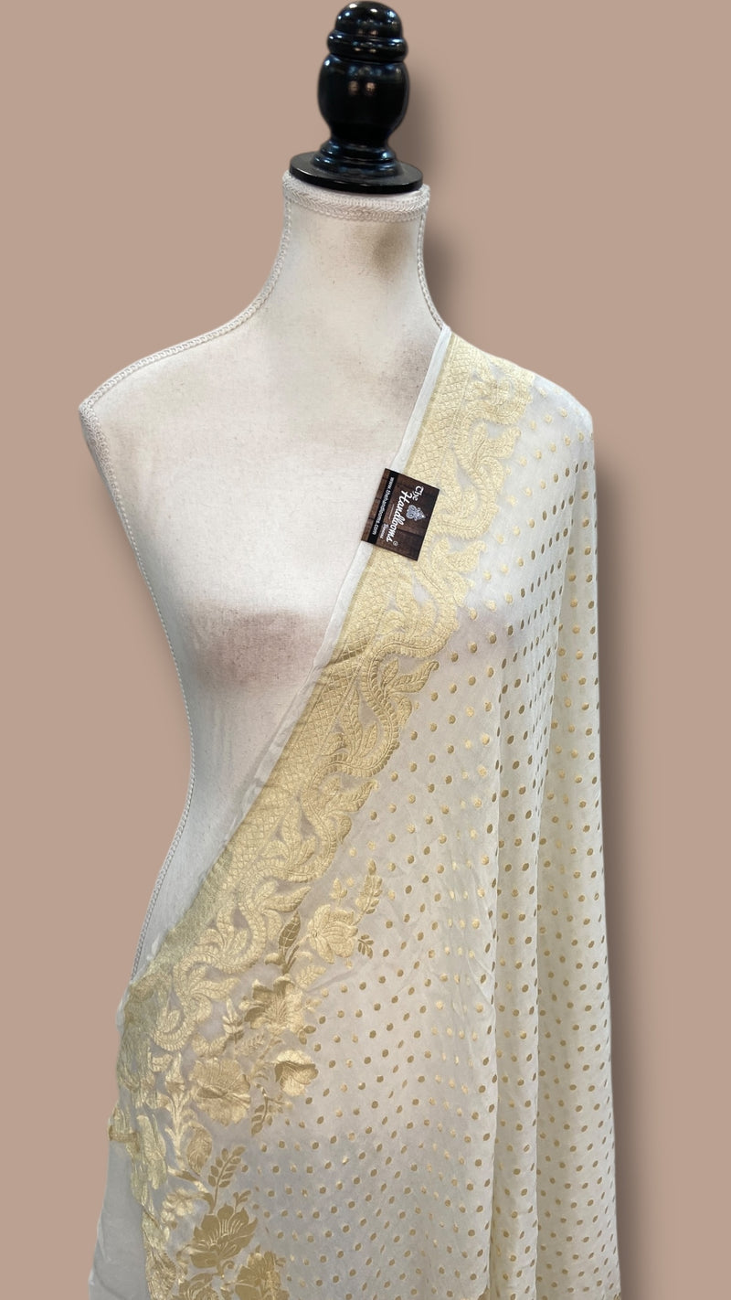 Pure Khaddi Georgette Handloom Dupatta - The Handlooms