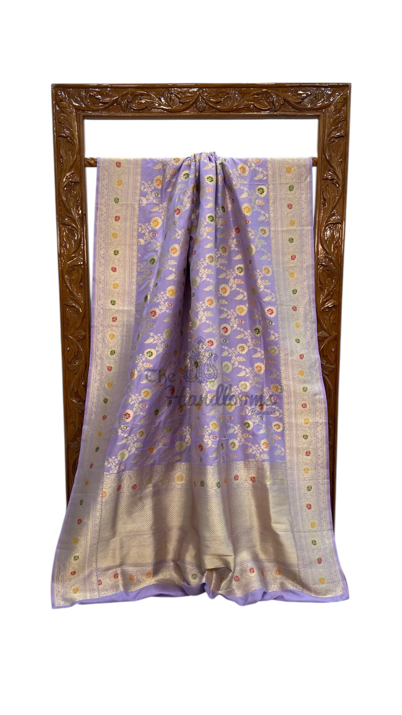 Ektara Pure Katan Silk Banarasi Handloom Saree - All Over Kadiyal Jaal Work - The Handlooms