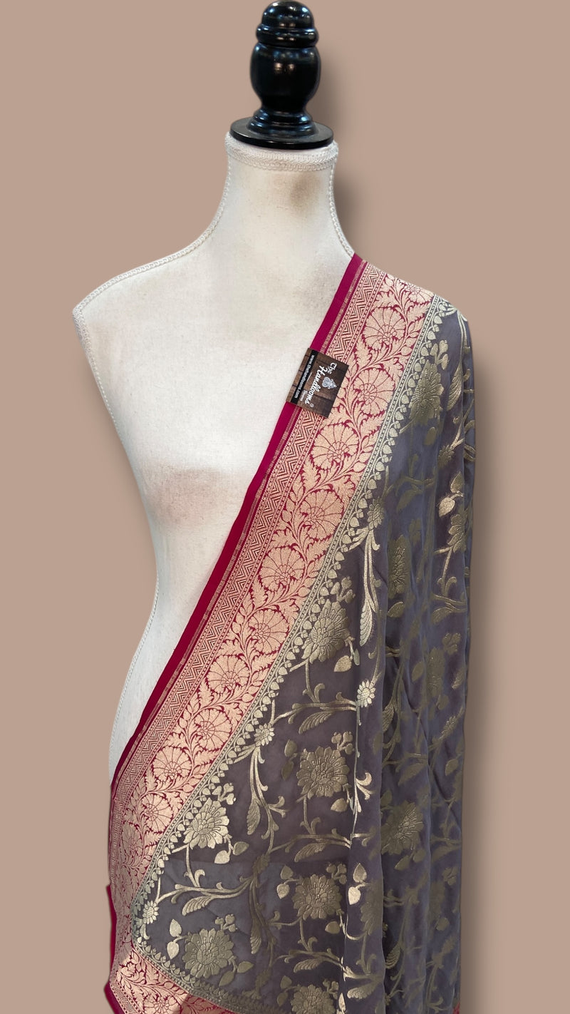 Pure Khaddi Georgette Handloom Dupatta - The Handlooms