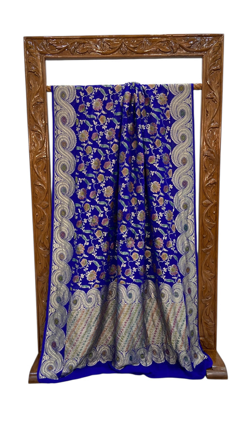 Khaddi Georgette Handloom Banarasi Saree - The Handlooms