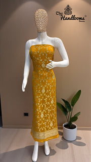 Khaddi Georgette Banarasi Dress material Water Zari - The Handlooms