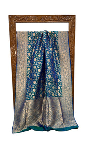 Pure Katan Silk Banarasi Handloom Saree - All Over Jaal Work - The Handlooms