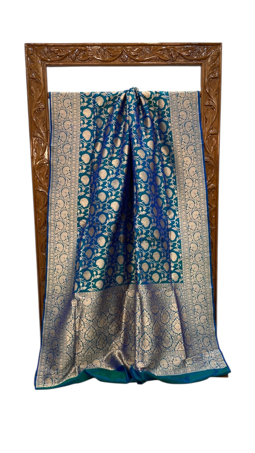 Pure Katan Silk Banarasi Handloom Saree - All Over Jaal Work - The Handlooms