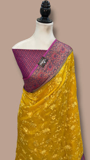 Tussar Silk Handloom Banarasi Saree With Chikankari - The Handlooms