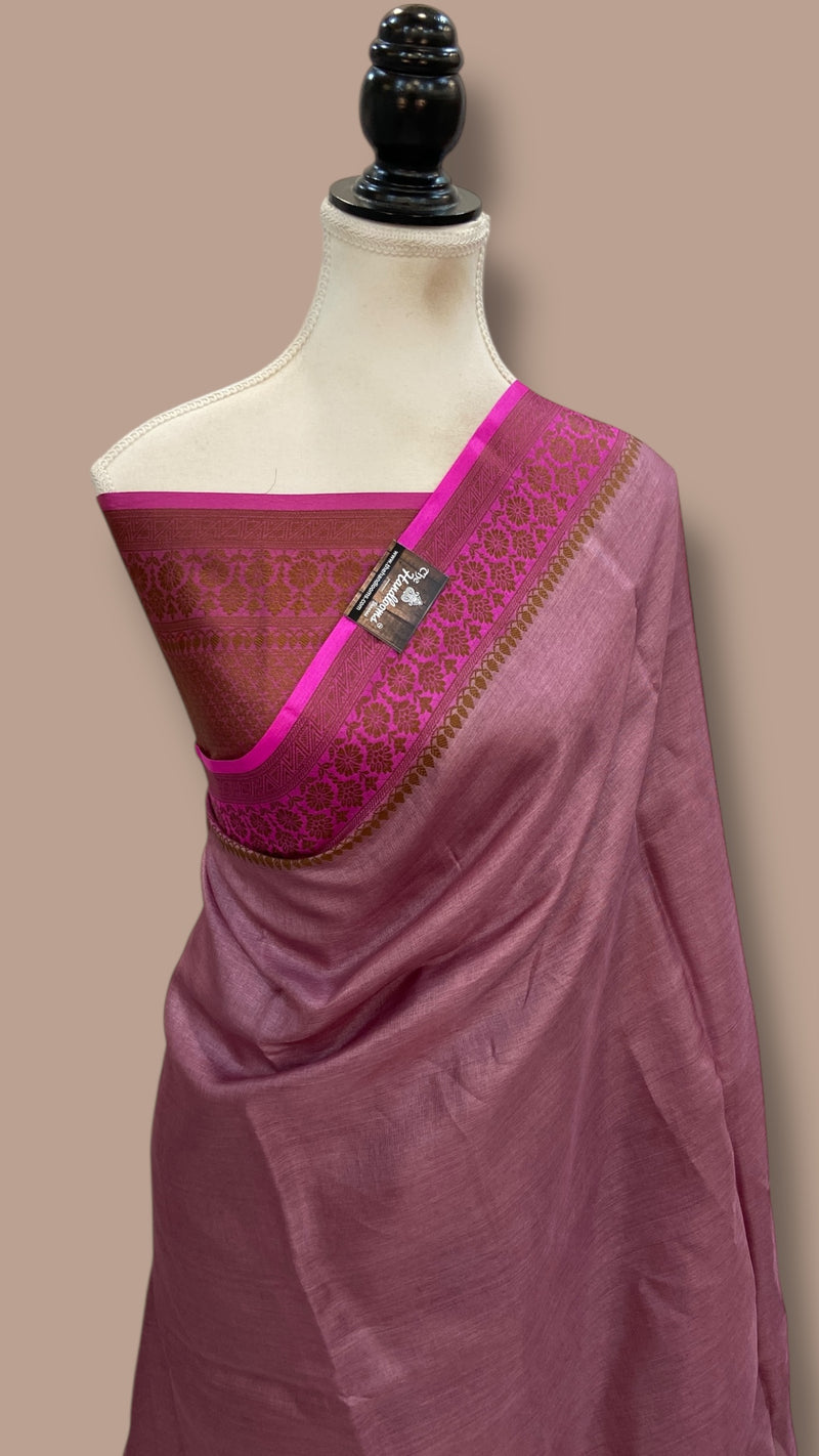 Pure Tussar Silk Handloom Banarasi Saree - The Handlooms
