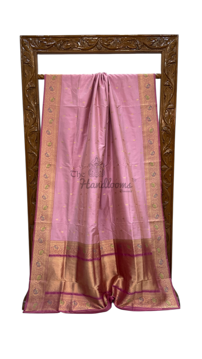 Pure Katan Silk Banarasi Handloom Saree - All Over Kadua Motifs - The Handlooms
