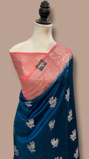 Pure Chiniya Silk Khaddi Handloom Banarasi Saree - The Handlooms