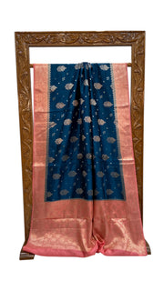 Pure Chiniya Silk Khaddi Handloom Banarasi Saree - The Handlooms