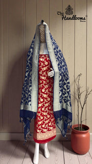 Khaddi Georgette Banarasi Dress material Water Zari - The Handlooms